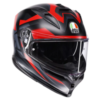AGV K7 Glimpse matēta melna/sarkana ķivere