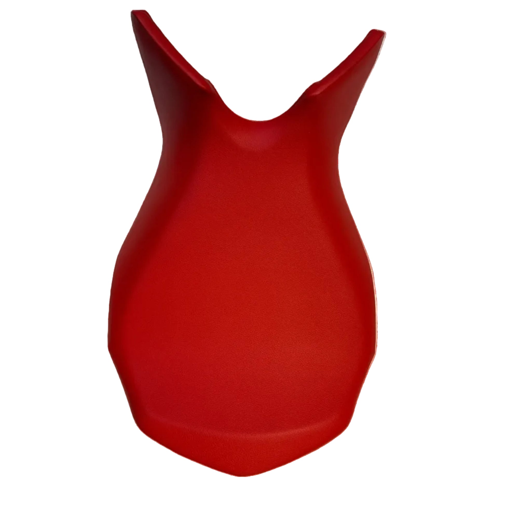 Red motorcycle seat on a white background