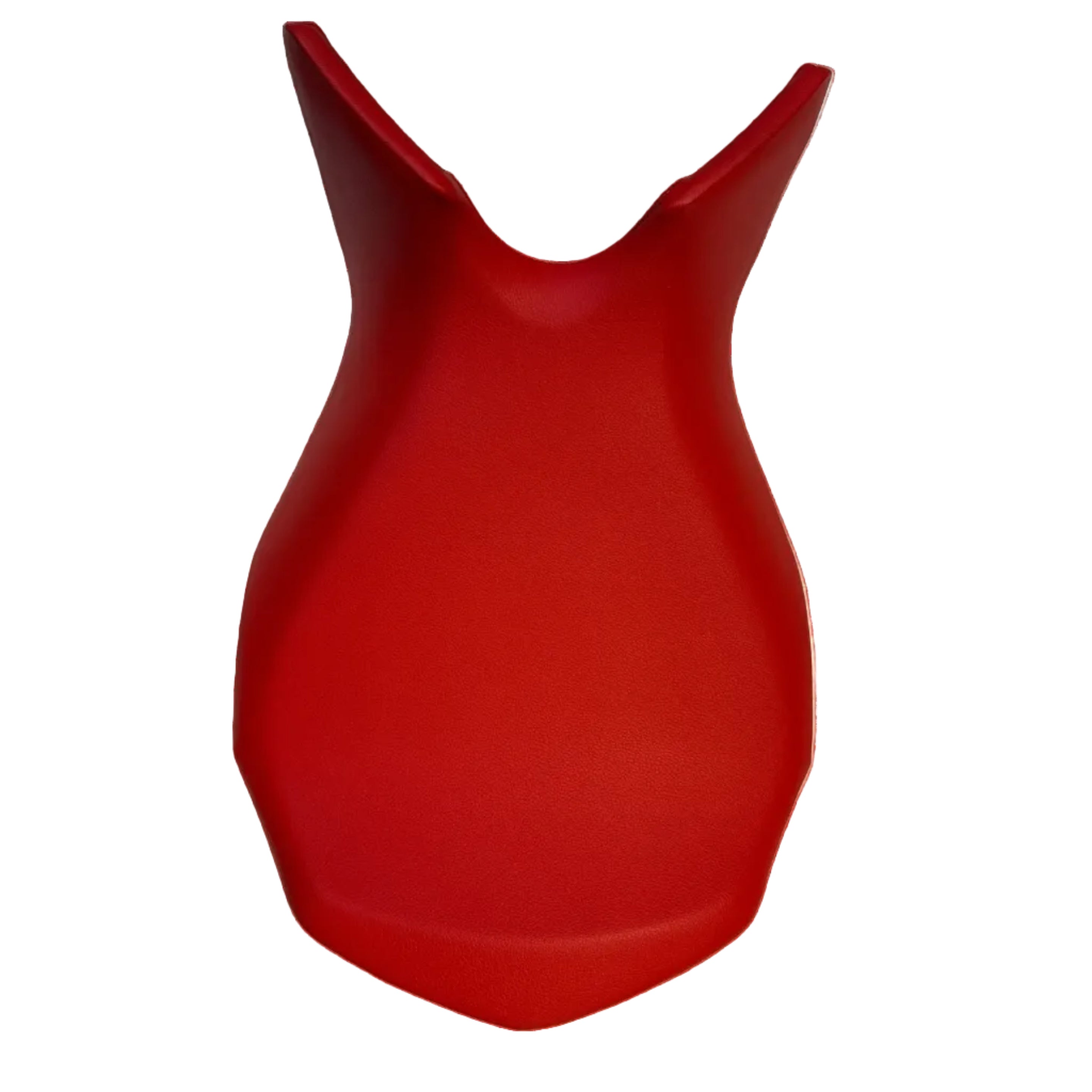 Red motorcycle seat on a white background