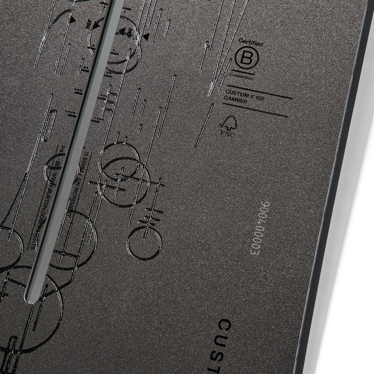 BURTON Custom X Wide etched black dēlis