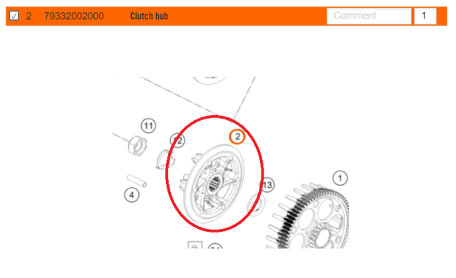 HUSQVARNA sajūga iekšējā daļa Clutch Hub FC 250/350 '19-'22