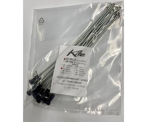 KITE spieķu kompl 19" Spoke silver/nipples black 12gb