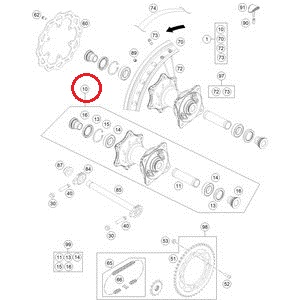 HUSQVARNA rumbas kompl aizm ratam TC 85 '17-'23