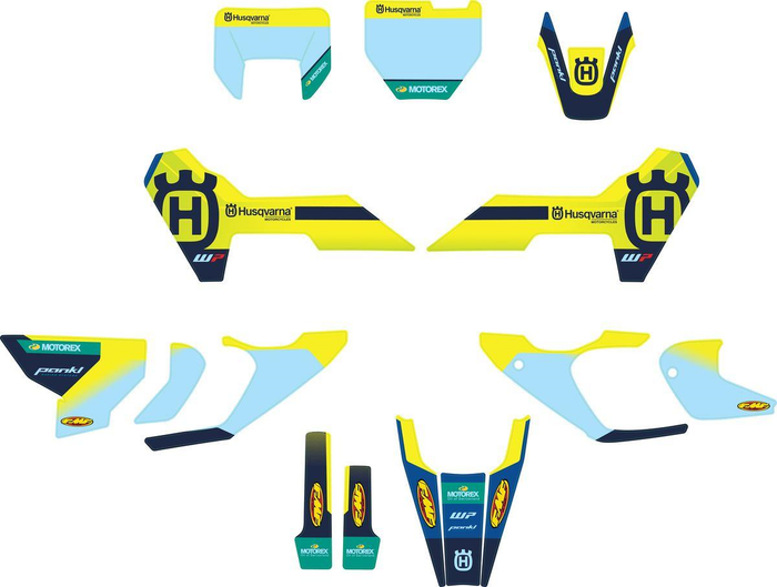 HUSQVARNA uzlīmju kompl Style Graphics Kit MX '23 yellow/light blue