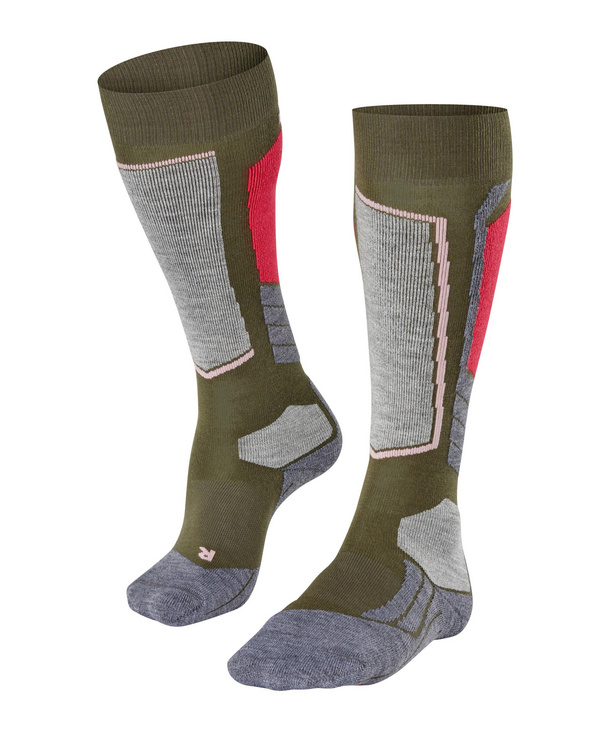 FALKE zeķes SK2 Women khakki green/grey/pink