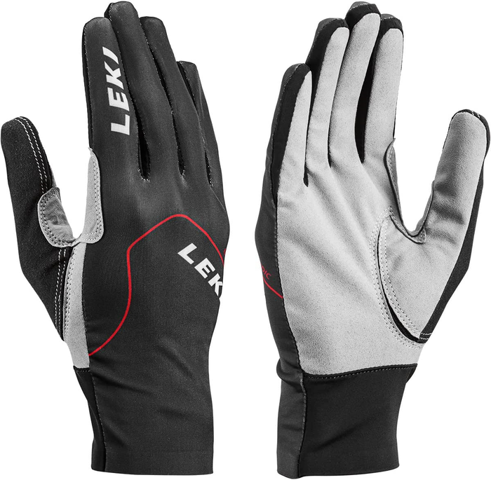 LEKI cross-counrty skiing gloves Nordic Skin black/red