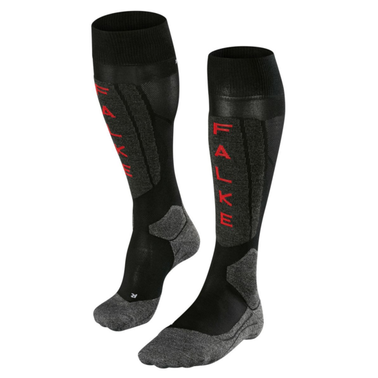 FALKE zeķes SK5 Silk Women black/grey/red
