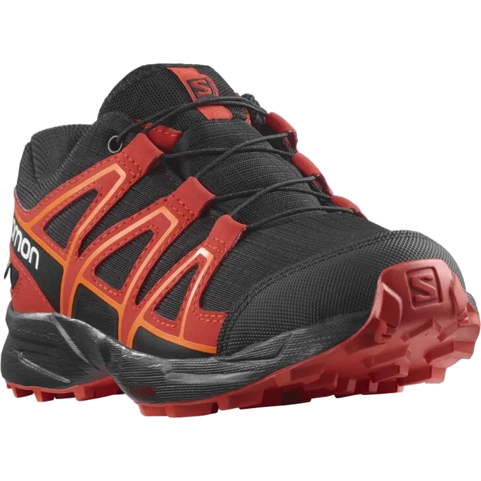 SALOMON shoes Speedcross CSWP J black/fiery red/shocking orange