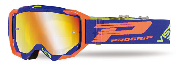 PROGRIP brilles 3303FL Vista blue/orange w/multi FL 3347 w/XLens w/TearOffs