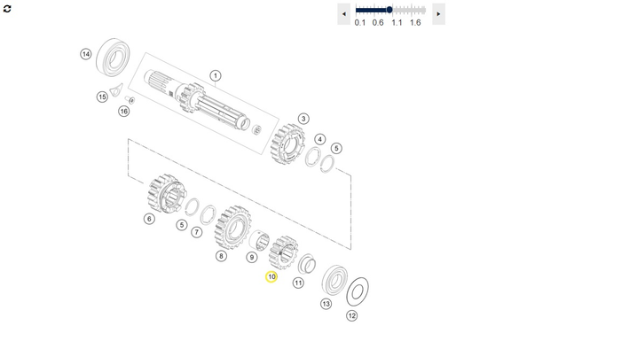 HUSQVARNA zobrats kārbā 2 Gear Main Shaft FC 250 '19-'25