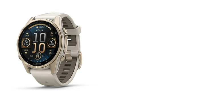 GARMIN pulkstenis Fenix 8 43mm Sapphire Amoled gold/light grey
