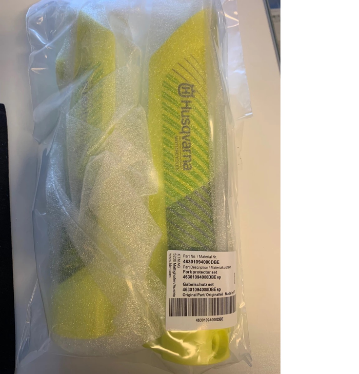 HUSQVARNA plastic guards fr shock absorbers TC 50 '24-'25 yellow w/decal