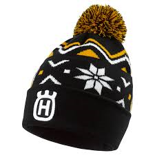 HUSQVARNA cepure ziemas RS HQV Winter Pom black/gold