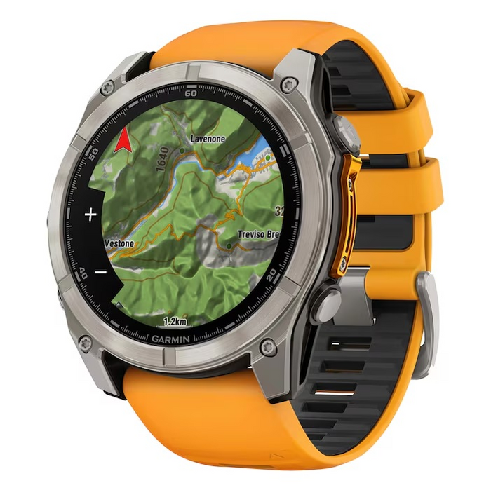 GARMIN pulkstenis Fenix 8 51mm Sapphire AMOLED graphite grey/orange