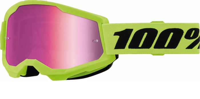 100% brilles Strata 2 JR neon yellow w/mirror pink