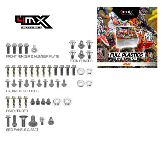 4MX full plastic fastener kit KTM SX/F 125-450 '16-'23 EXC/F '17-'23 50pcs