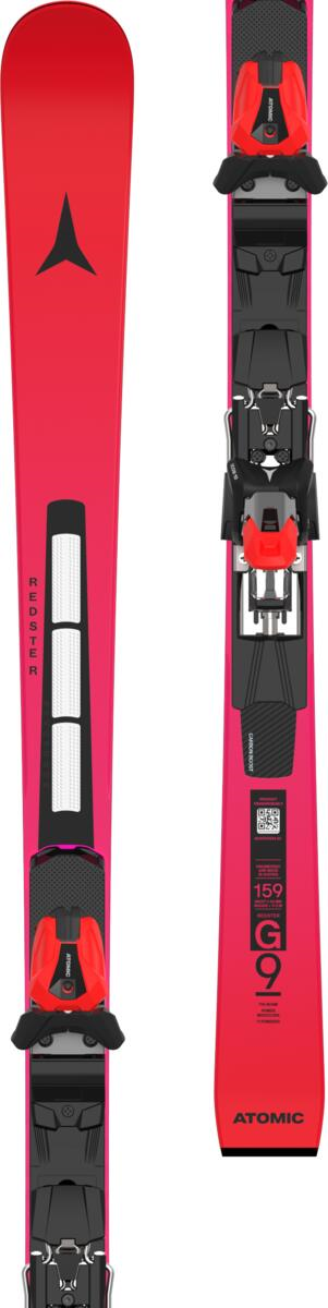 ATOMIC kalnu slēpes ar stiprinājumiem NYI Redster FIS G9 RVSKS J-RP3 red/violet w/NY Icon 10