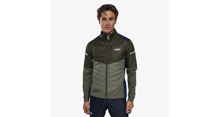 SWIX Dynamic Hybrid Insulated distanču slēpošanas jaka olive green/dark green