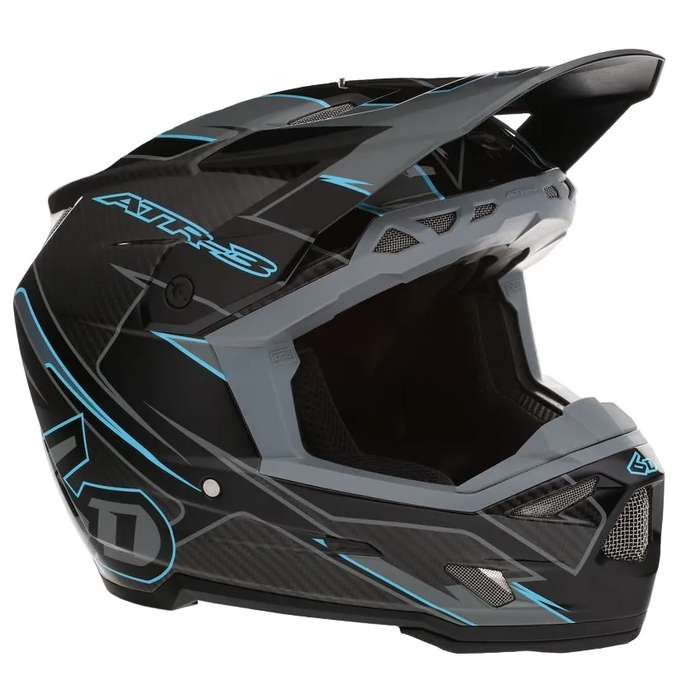 6D ATR-3 Reflex FIM Gloss black/light blue helmet