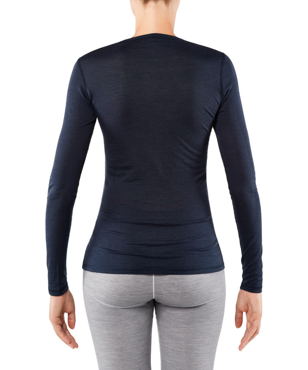 falke-termokrekls-ls-women-silk-wool-dark-blue