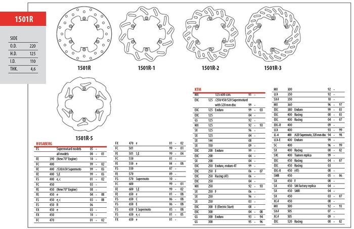GOLDFREN disks bremžu aizm 220mm HUSQVARNA All 125-501 '14-'20