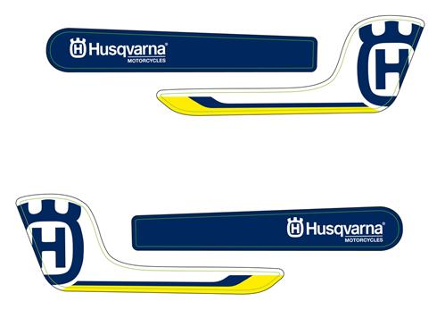 HUSQVARNA sticker hand guards LH/RH HQ Logo white/blue/yellow '16-'19