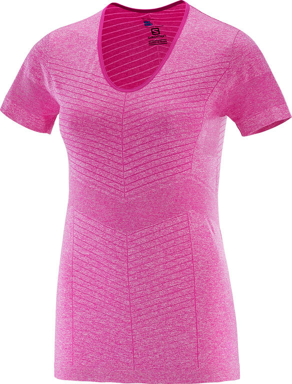SALOMON shirt SS Elevate Seamless Tee W pink