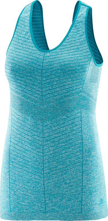 SALOMON sleeveless shirt Elevate Seamless Tank W blue/stripes