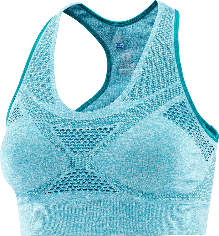 SALOMON sports bra Medium Impact Bra W tourquise