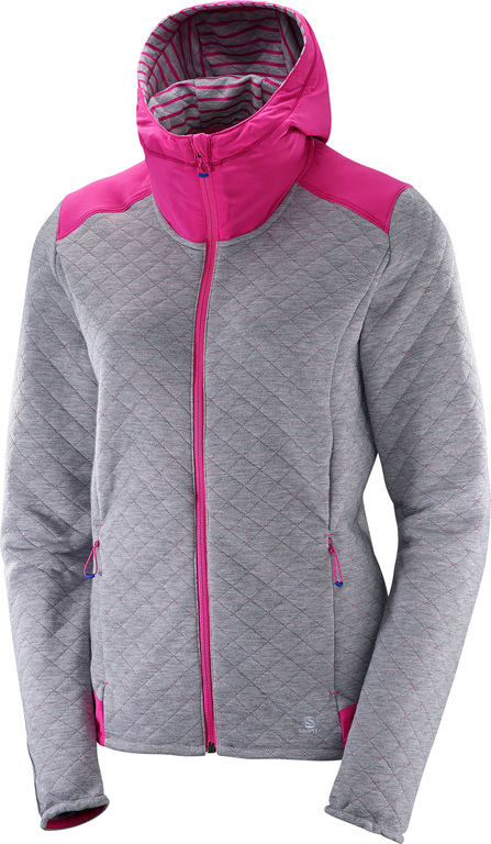 SALOMON hooded jacket Elevate FZ Mid W grey/pink