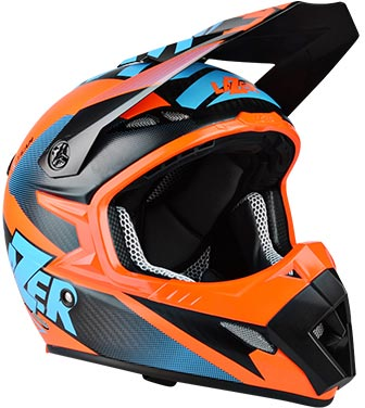 LAZER ķivere MX8 X Team Carbon black/blue/orange matt