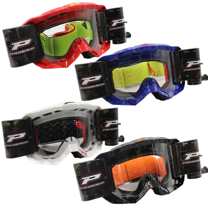 PROGRIP goggles with Roll Off XL 3303 Vista blue w/clear 3315