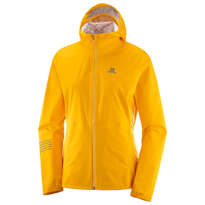 SALOMON hooded jacket Lightning WP W yellow