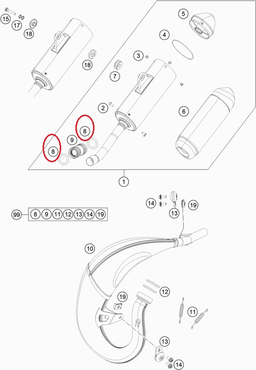 HUSQVARNA spring exhaust connection rubberi 2T