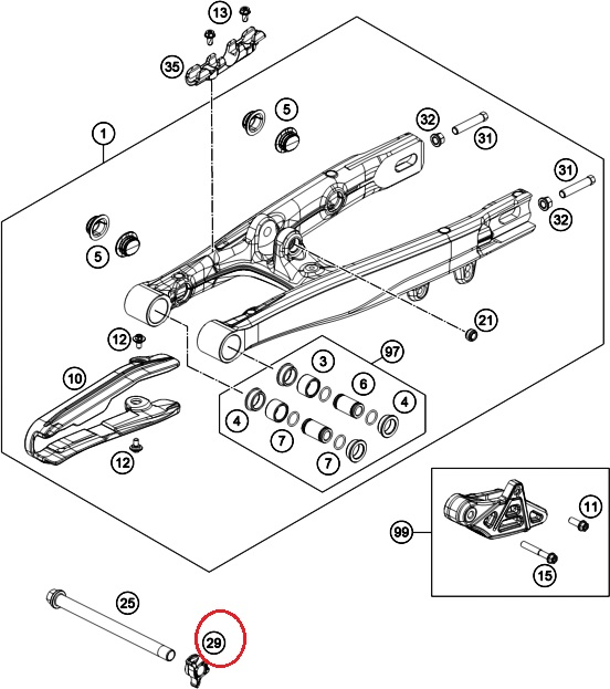 HUSQVARNA uzgrieznis Anti Rotation aizm dakšai TC 50 '17-'23