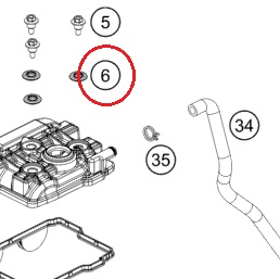 HUSQVARNA paplāksne gumijas vārstu vāka skrūvei FC/FE 250/350 '16-'23