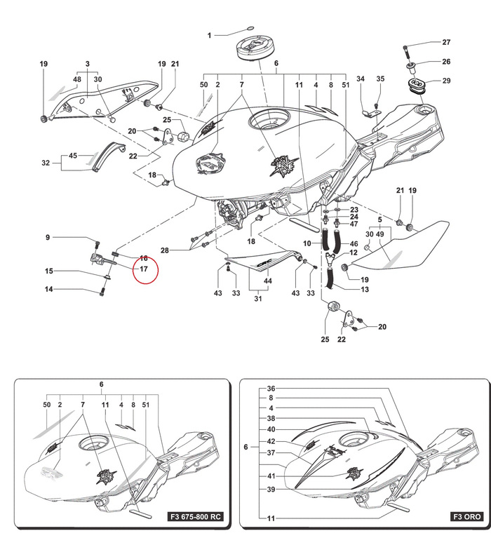 MV AGUSTA bushing rubber handlebar mount B3 '12-'19