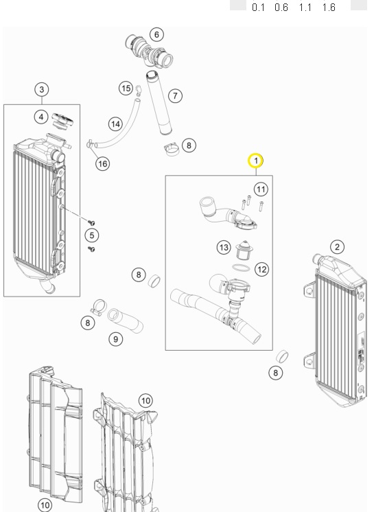 HUSQVARNA caurules radiatoram ar termostatu TE 250i/300i '20-'23