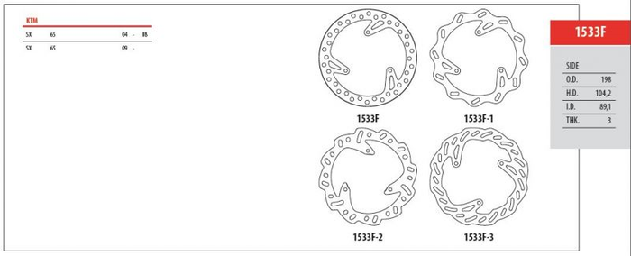 GOLDFREN disks bremžu pr 198mm HUSQVARNA 65 '04-'20