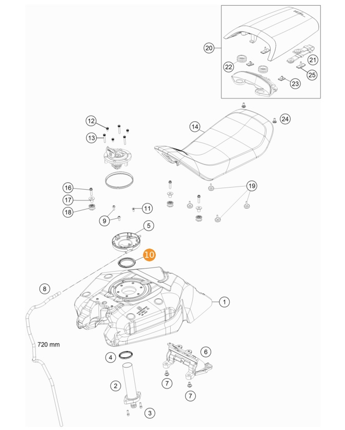 HUSQVARNA blīve gumijas degvielas bākas korķim SVR/Vit 701 '18-'20