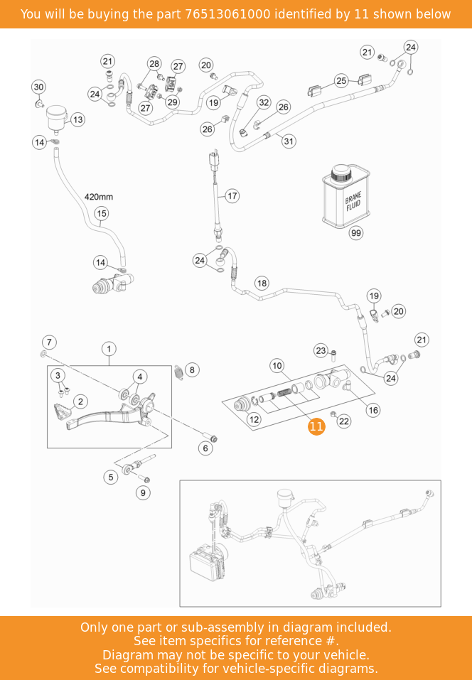HUSQVARNA repair kit brake cyl r 13mm Brembo E/SM 701 '17-'20