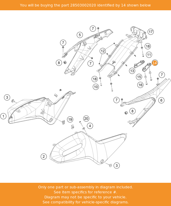 HUSQVARNA vāks aizm pasažiera roktura vietai Vit/SVR 401 '18-'19