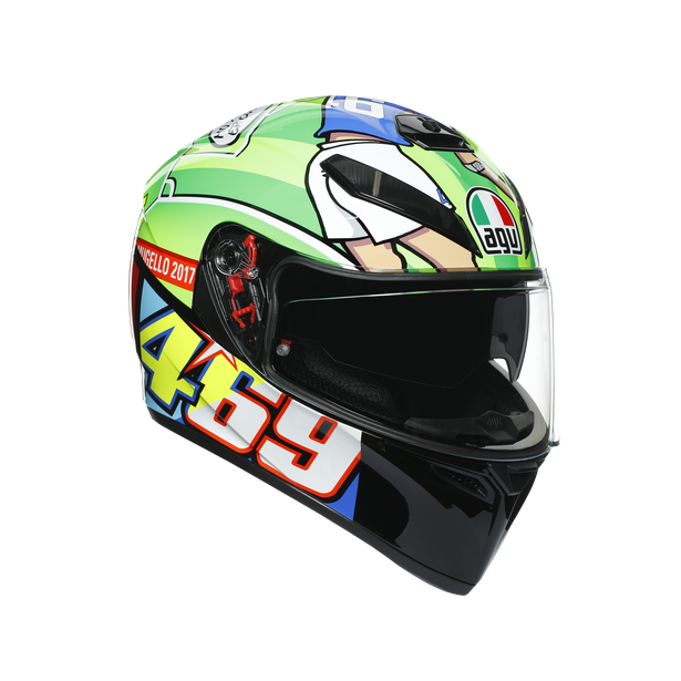 AGV ķivere K3 SV Rossi Mugello 2017 green