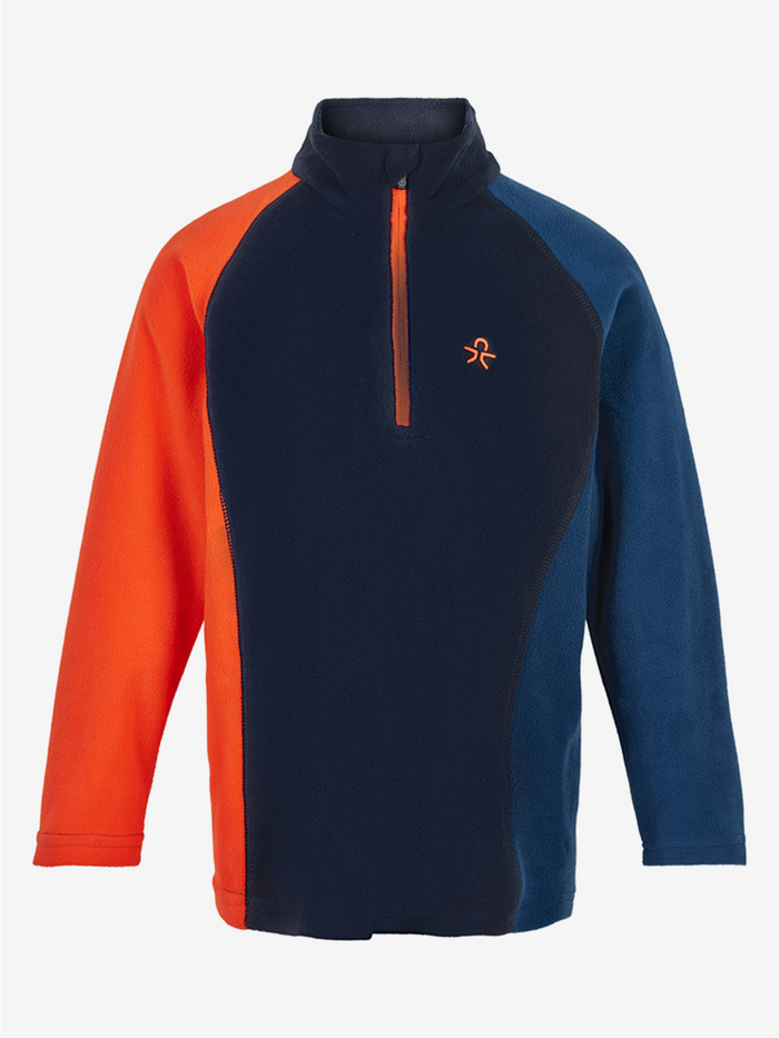 COLOR KIDS jaka Fleece Pulli orange/blue/dark blue