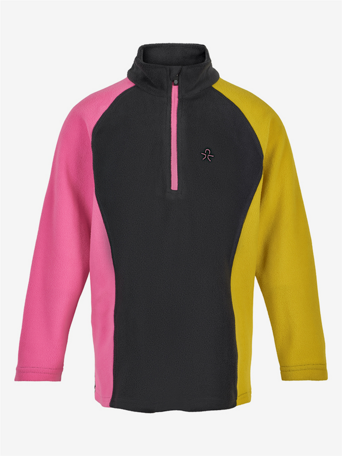 COLOR KIDS jaka Fleece Pulli pink/black/yellow