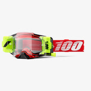 100% brilles Armega Forecast red w/clear lens
