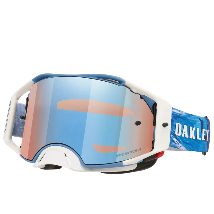 OAKLEY MX aizsargbrilles Airbrake Sexton matēti baltas/zilas ar prizm sapphire irid šķidrajiem kristāliem