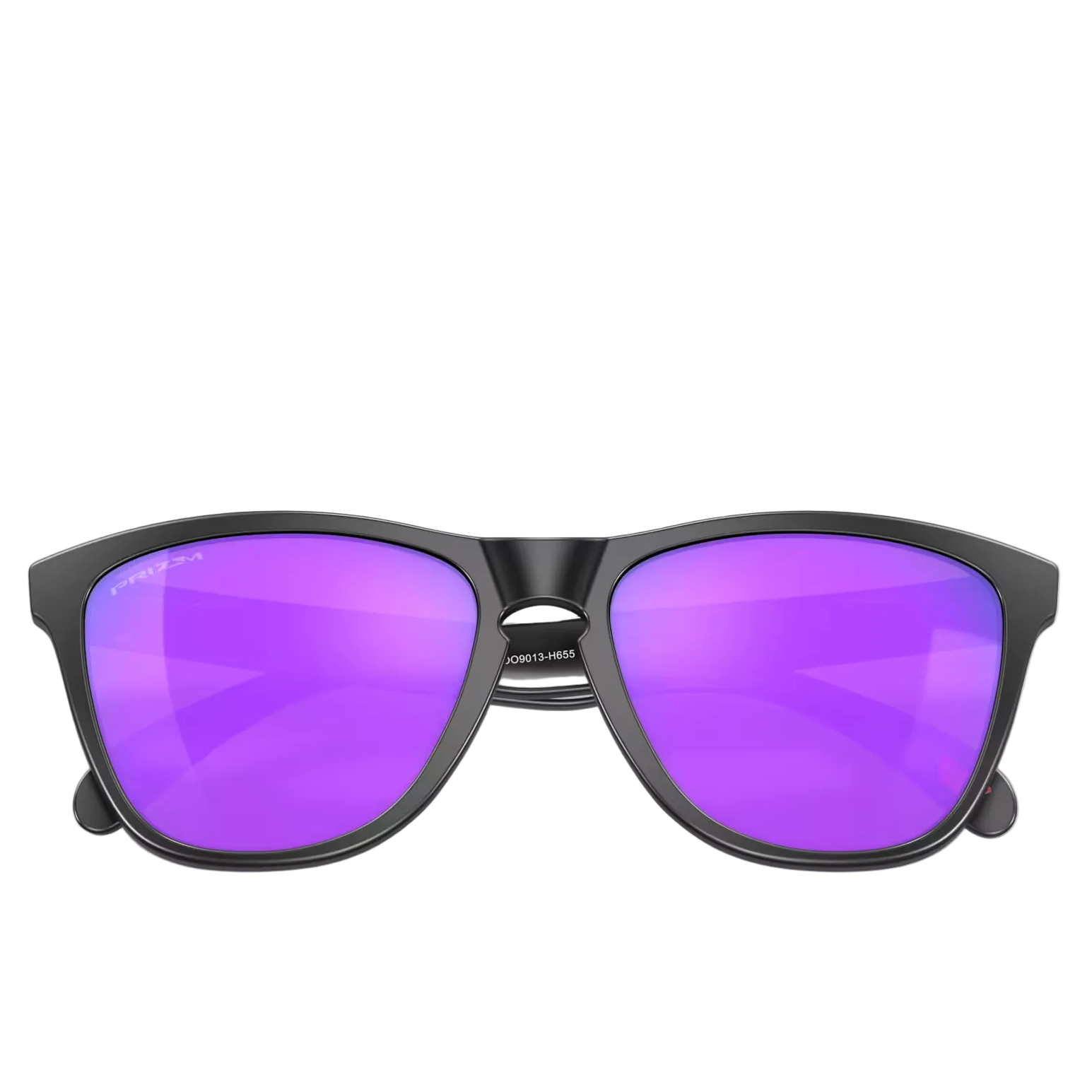 OAKLEY saulesbrilles Frogskins matētas melnas ar prizm violetu