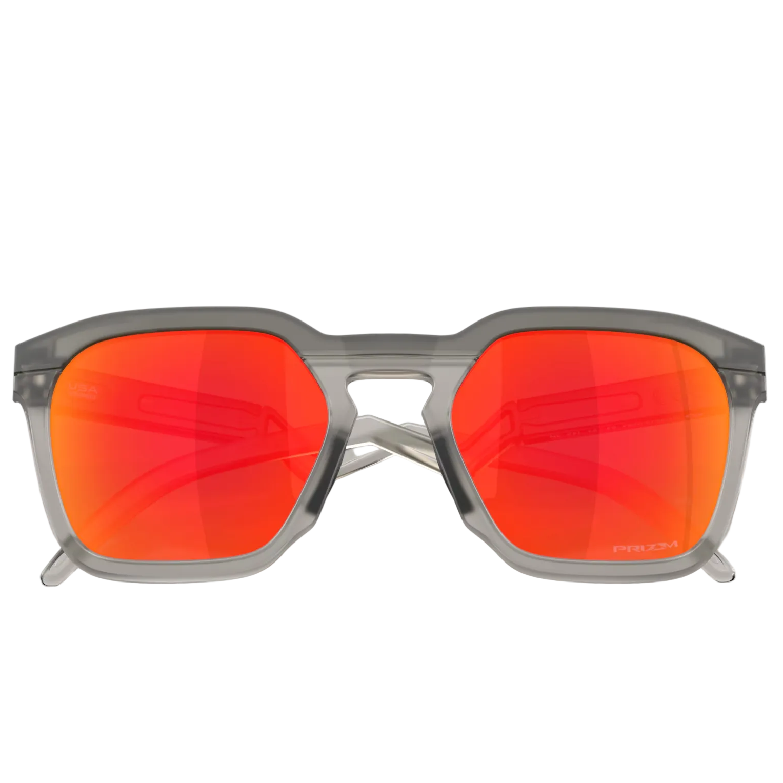 OAKLEY saulesbrilles HSTN SQ matētas pelēkas dūmakainas ar Prizm Ruby lēcām