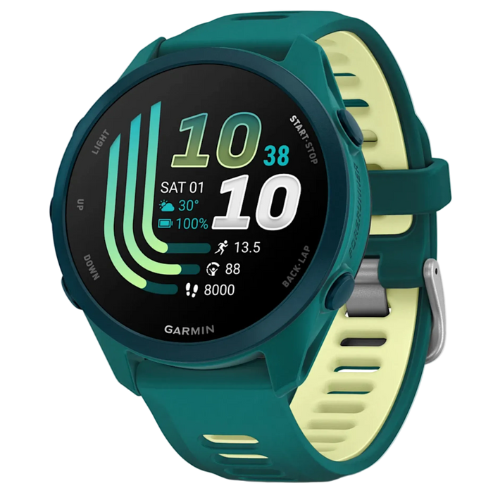 GARMIN Forerunner 170 43mm Mūzika GPS WiFi tirkīzzils/dzeltens citronu krāsā